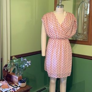 XS Cream & Red Graphic Dot Dress - Anthropologie